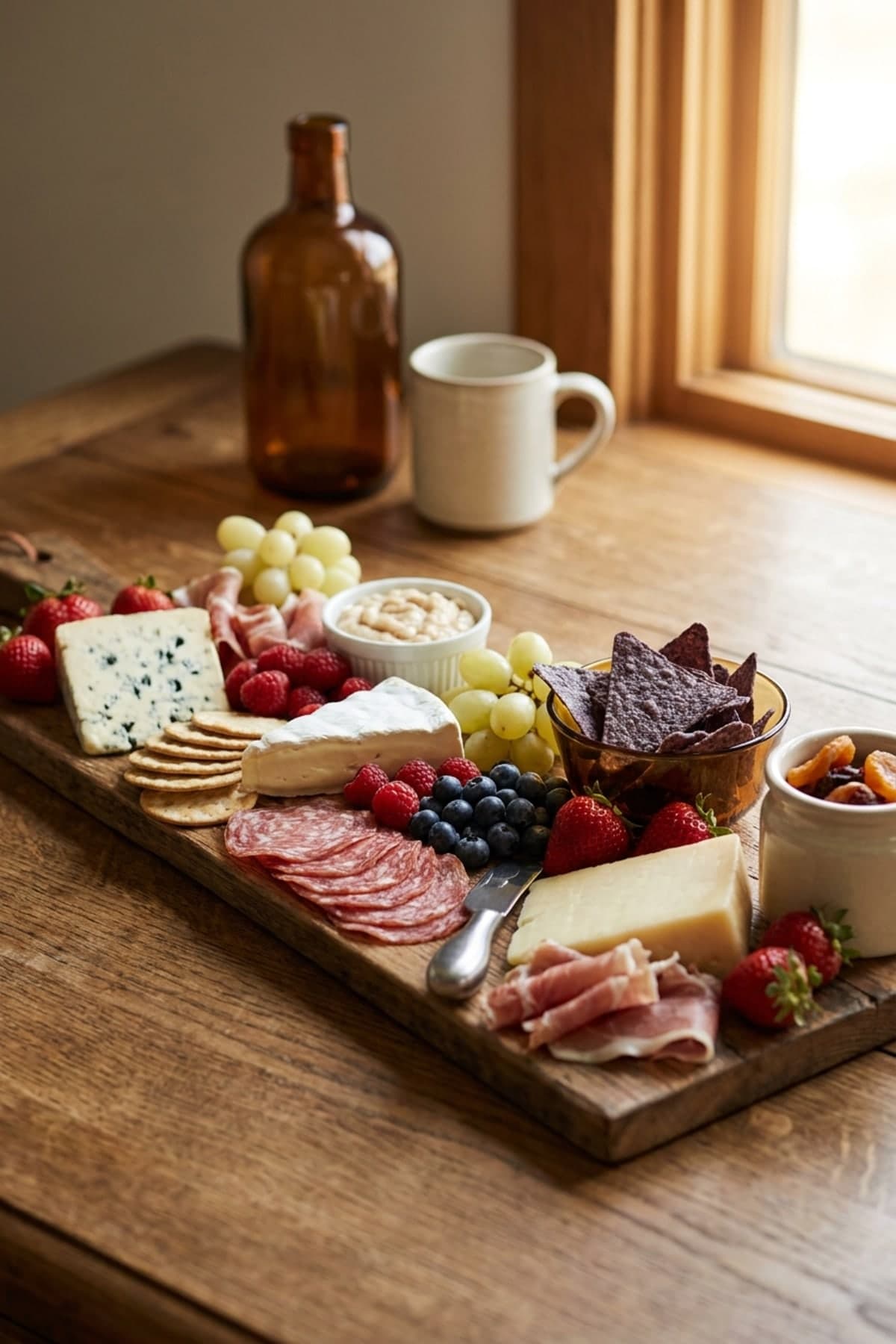 Red, White, and Blue Charcuterie Board ready to serve