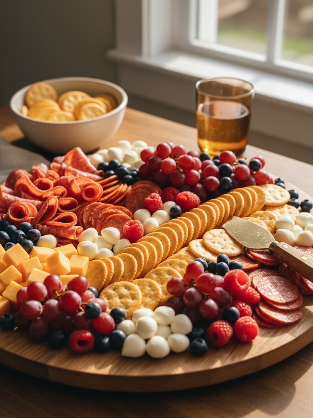 Ingredients for Red, White, and Blue Charcuterie Board