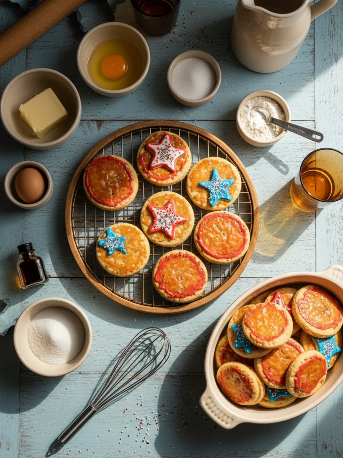 Ingredients for Red, White, and Blue Star Cookies