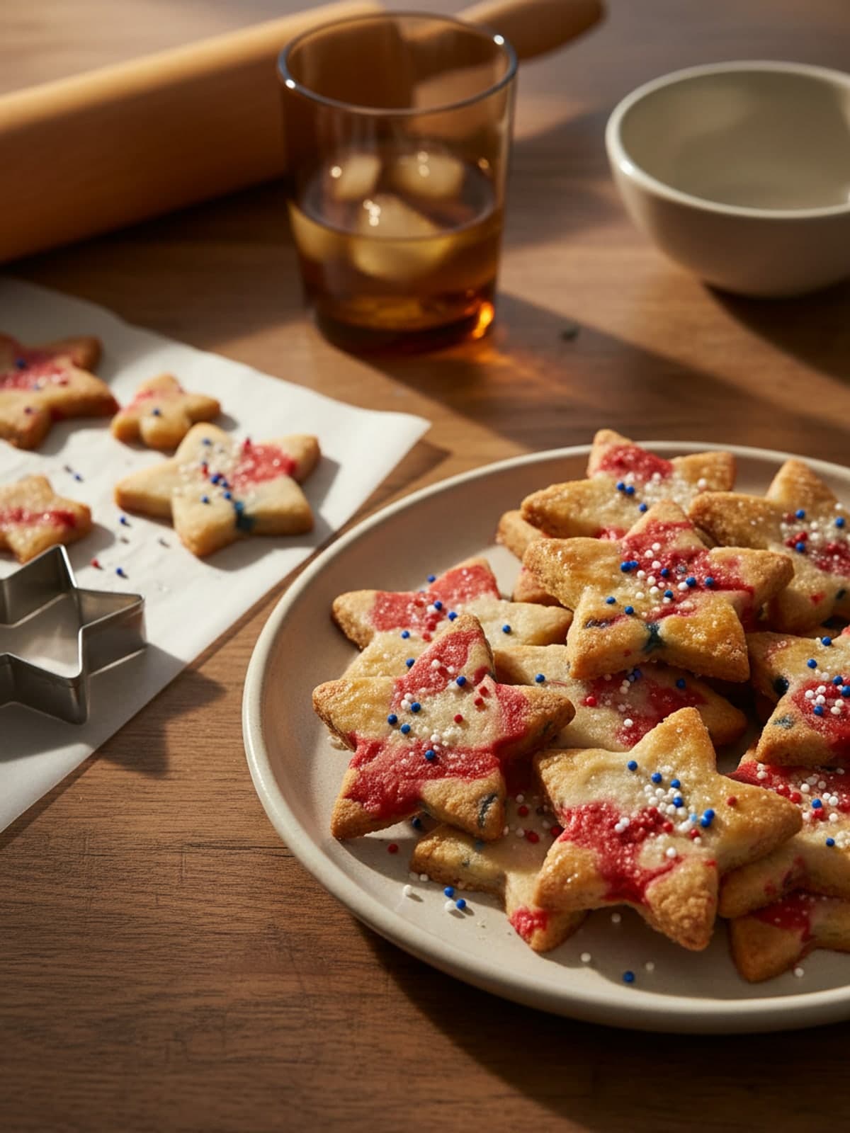 Red, White, and Blue Star Cookies: Roll and cut