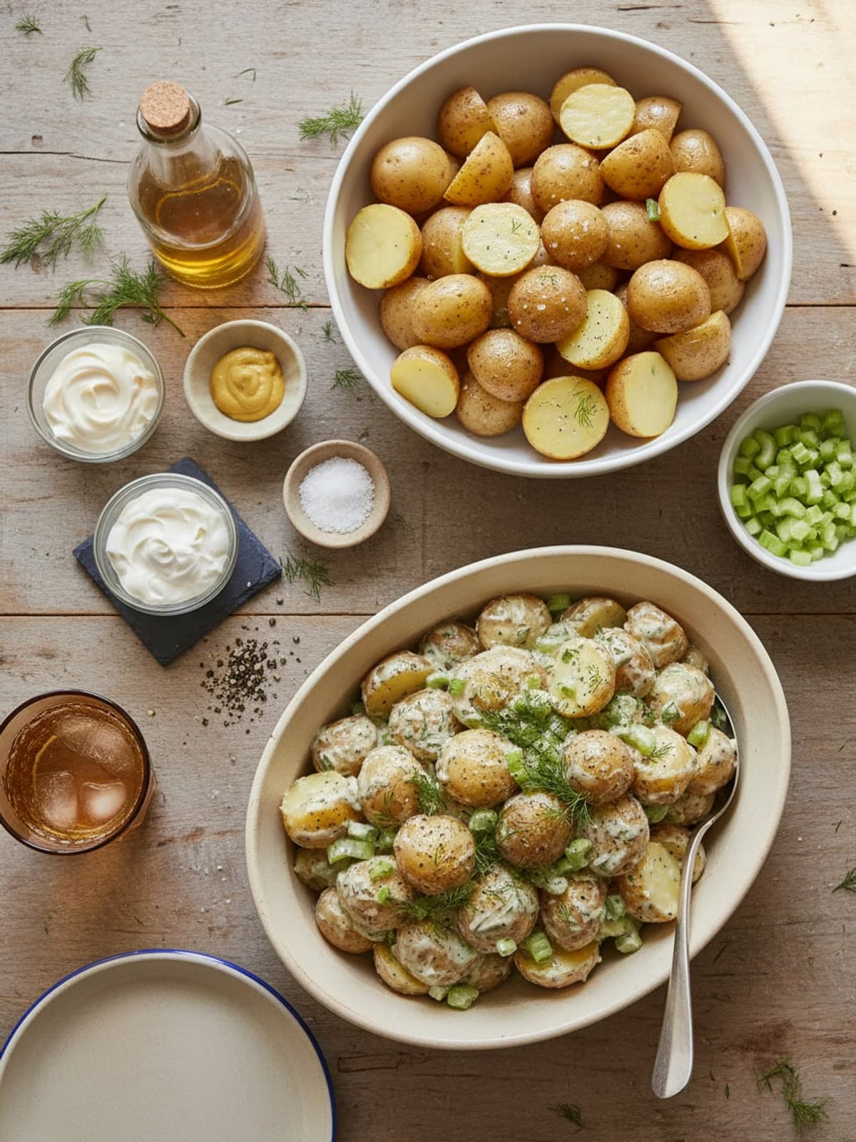 Ingredients for Creamy Dill 4th of July Potato Salad