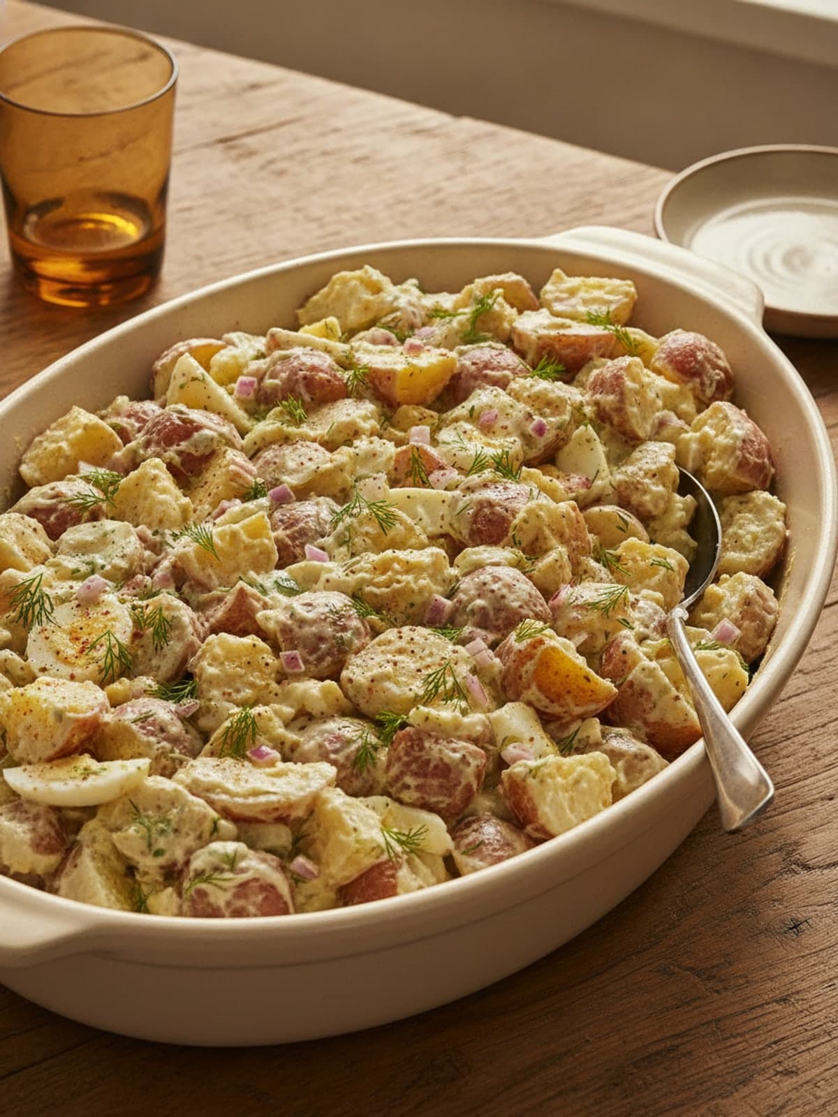 Creamy Dill 4th of July Potato Salad: Simmer until tender