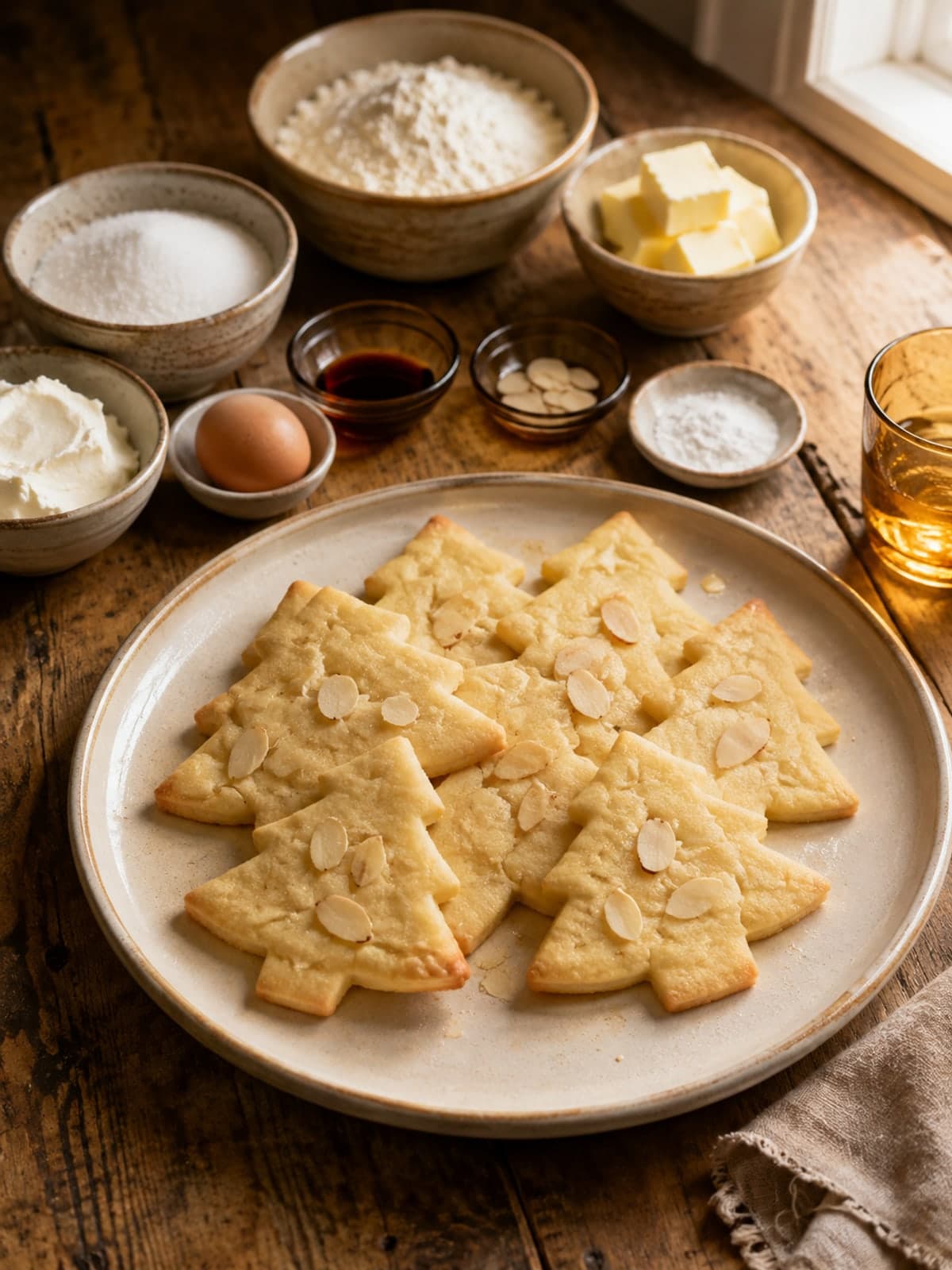 Ingredients for Reliable Almond Vanilla Christmas Cutouts