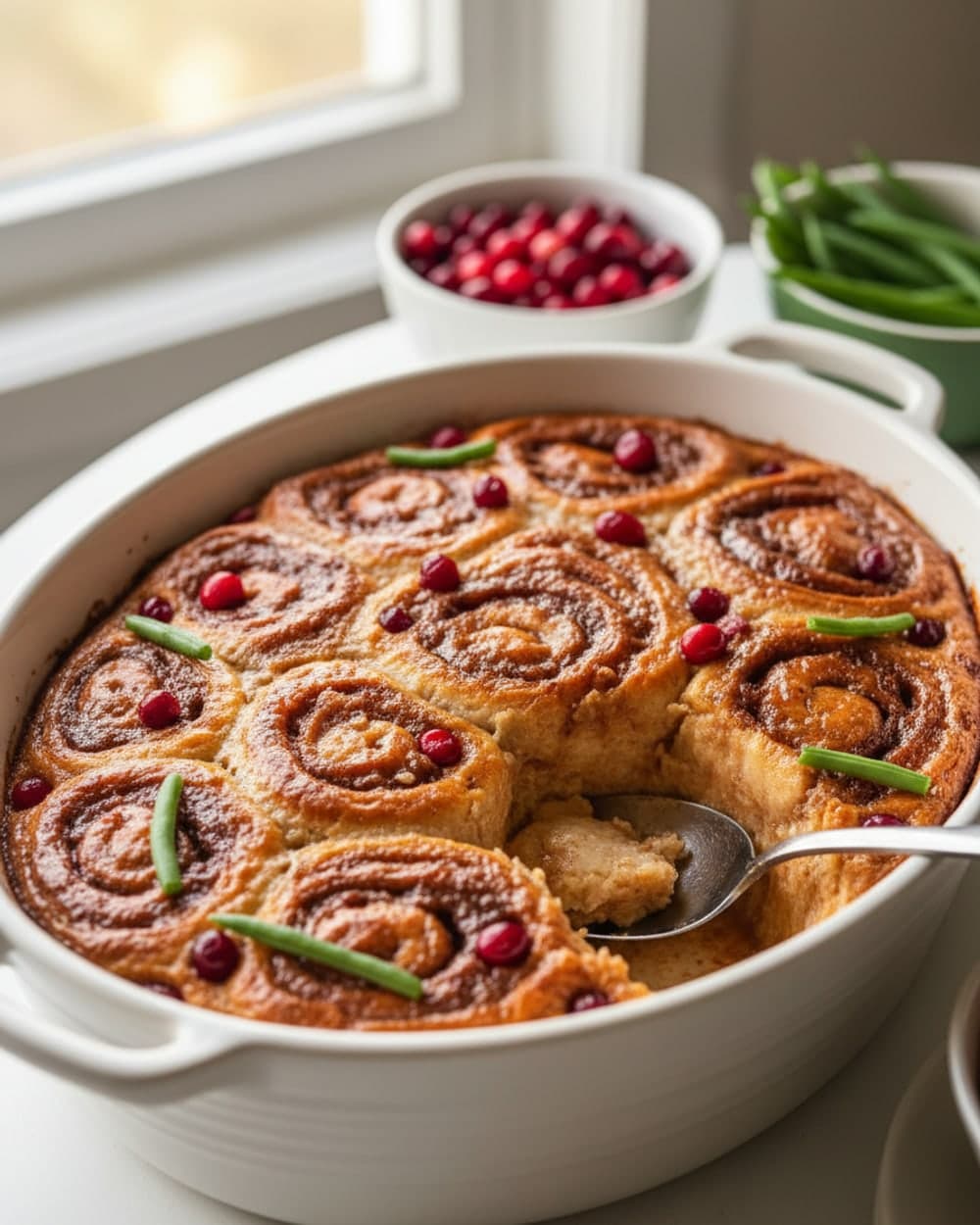 Cinnamon Roll Overnight Breakfast Casserole