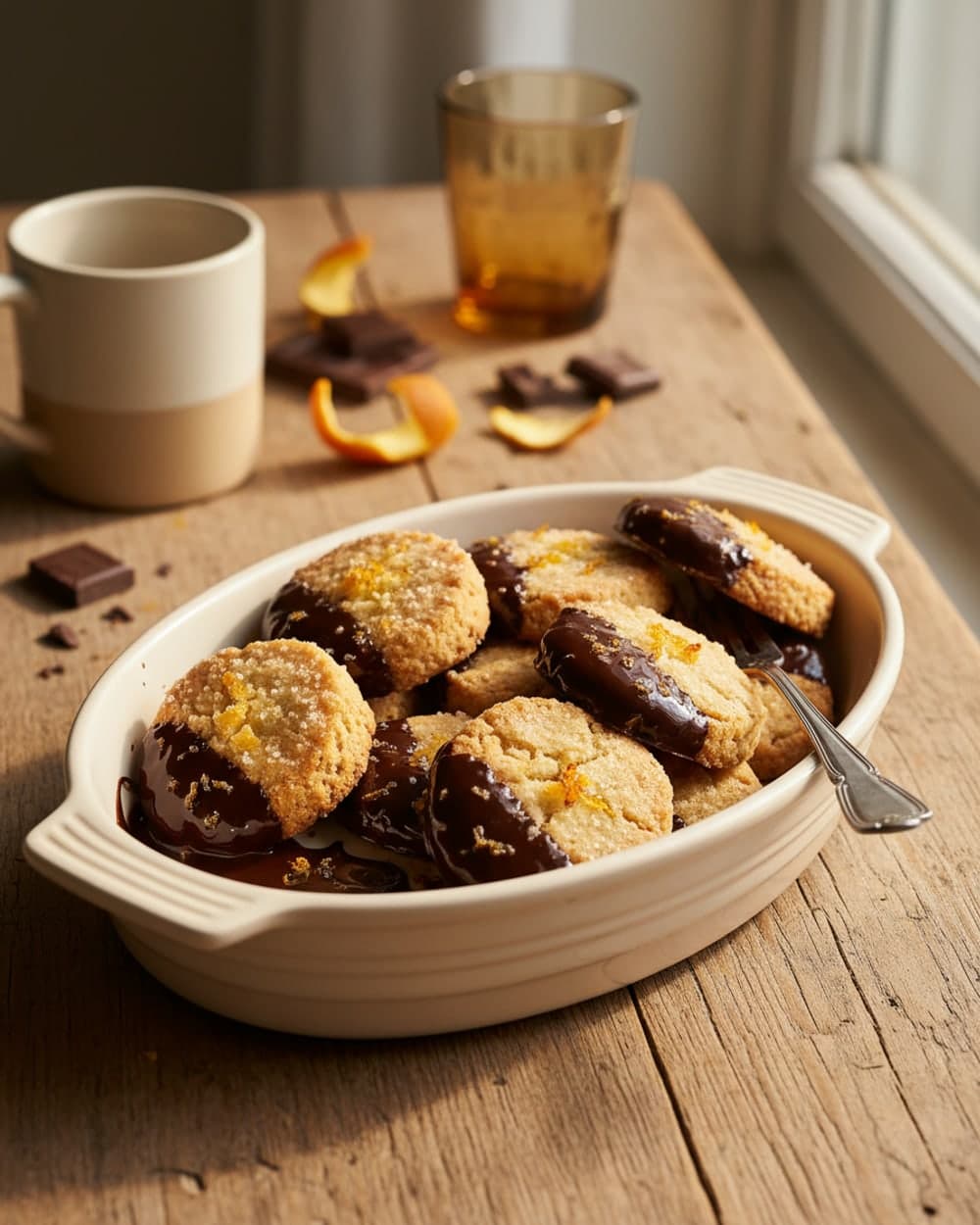 Chocolate-Dipped Orange Shortbread