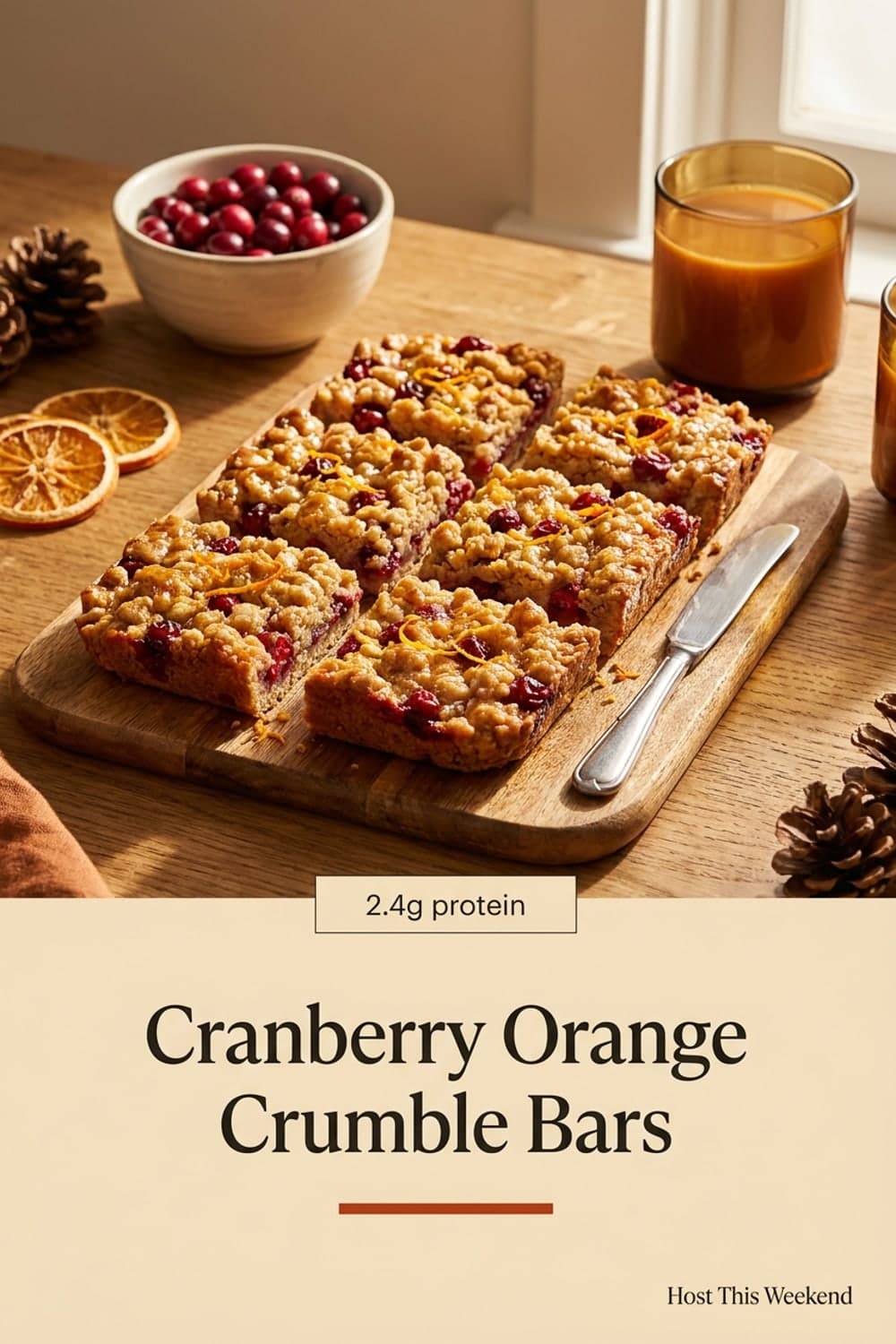 Cranberry Orange Crumble Bars