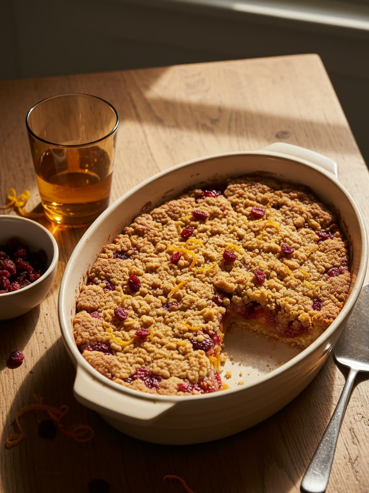 Cranberry Orange Crumble Bars: Bake and cool for clean bars