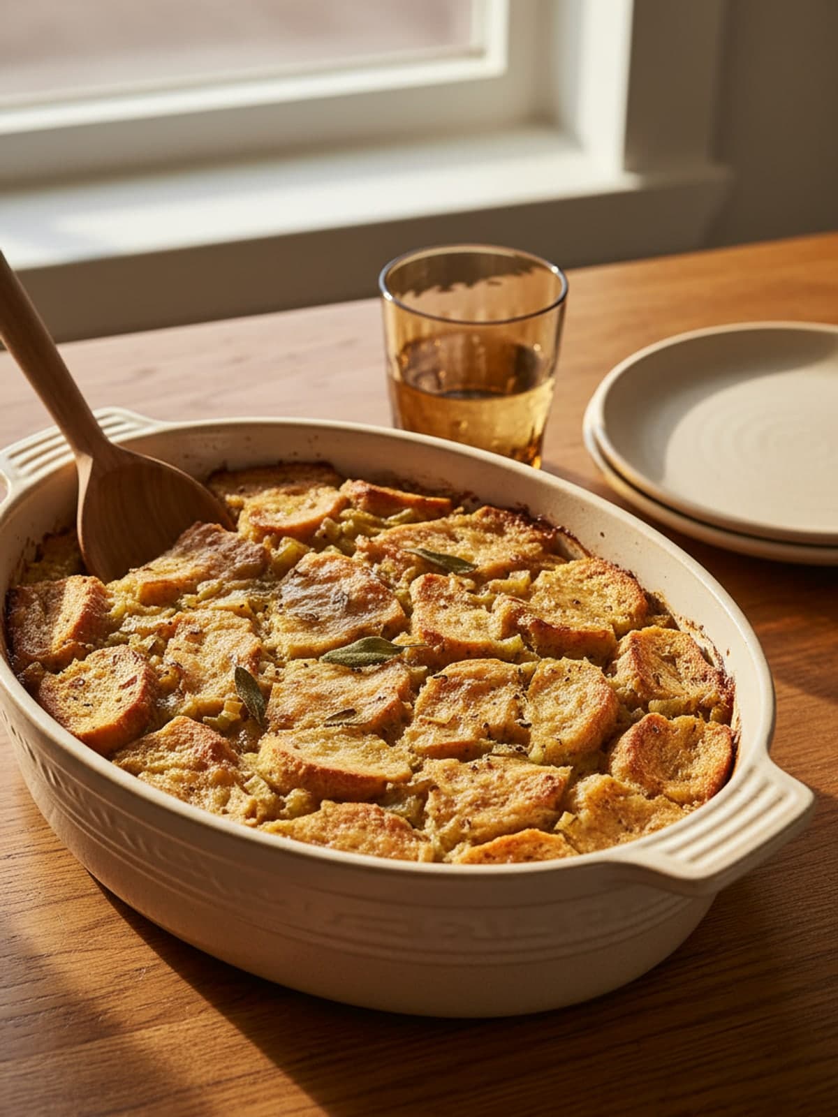 Sage Bread Thanksgiving Dressing: Soften the vegetables