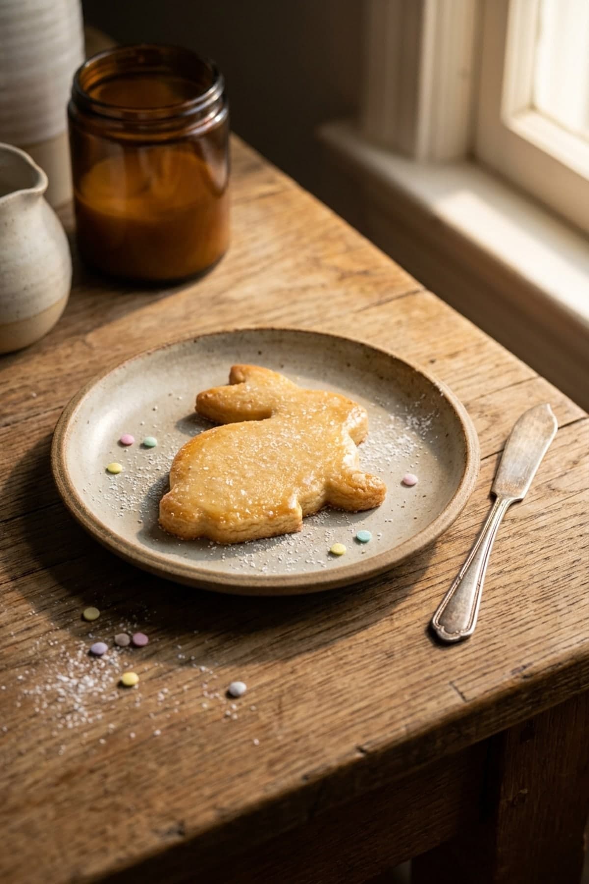 One Vanilla Dough Easter Cookies ready to serve