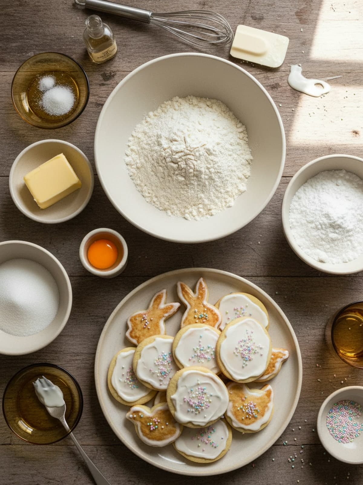 Ingredients for One Vanilla Dough Easter Cookies