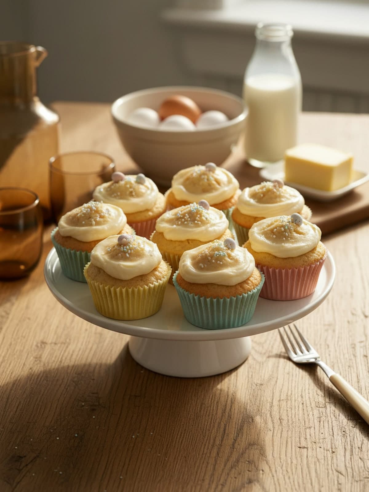 Reliable Vanilla Easter Cupcakes: Set up the pan