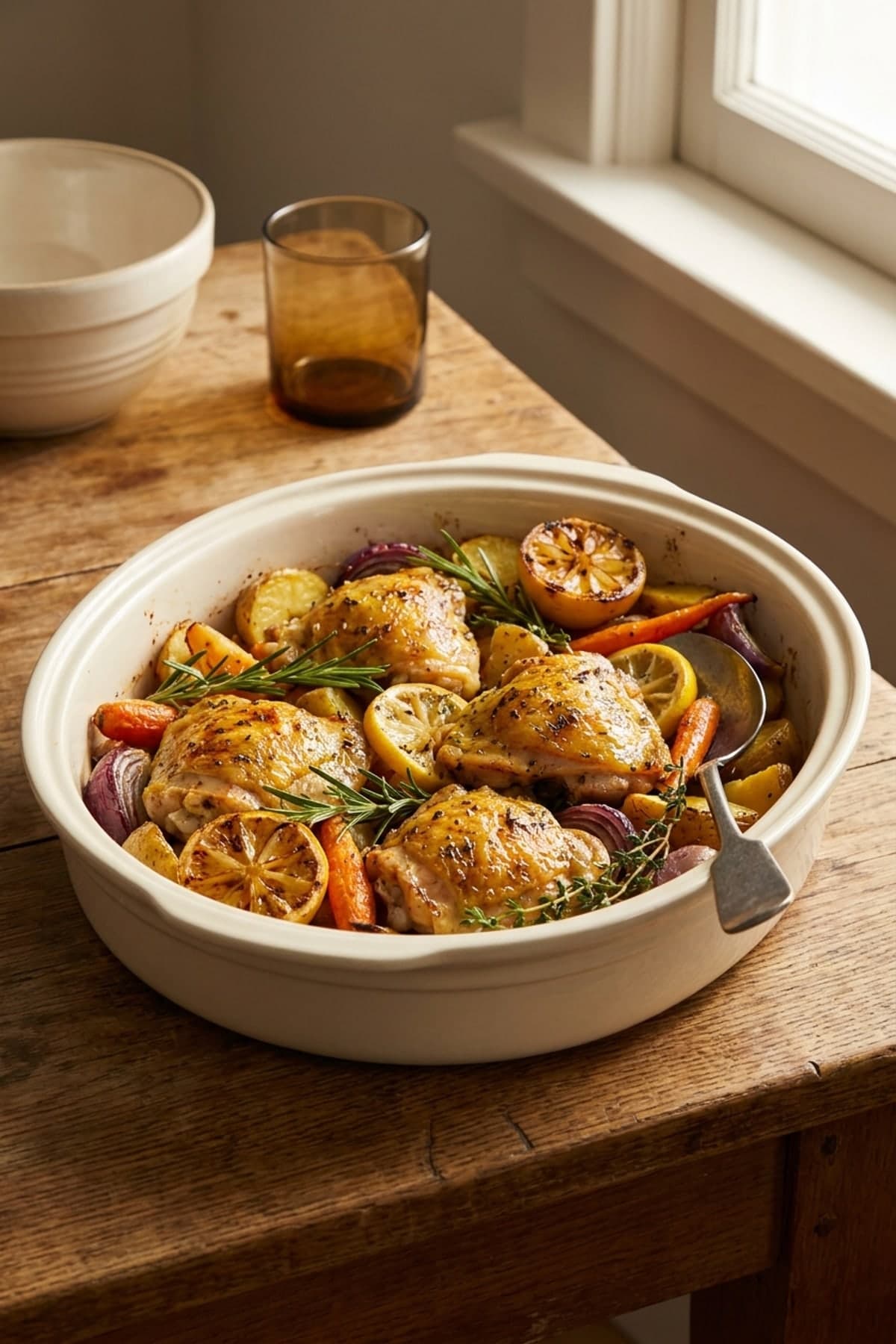 Lemon Herb Chicken and Vegetable Tray ready to serve