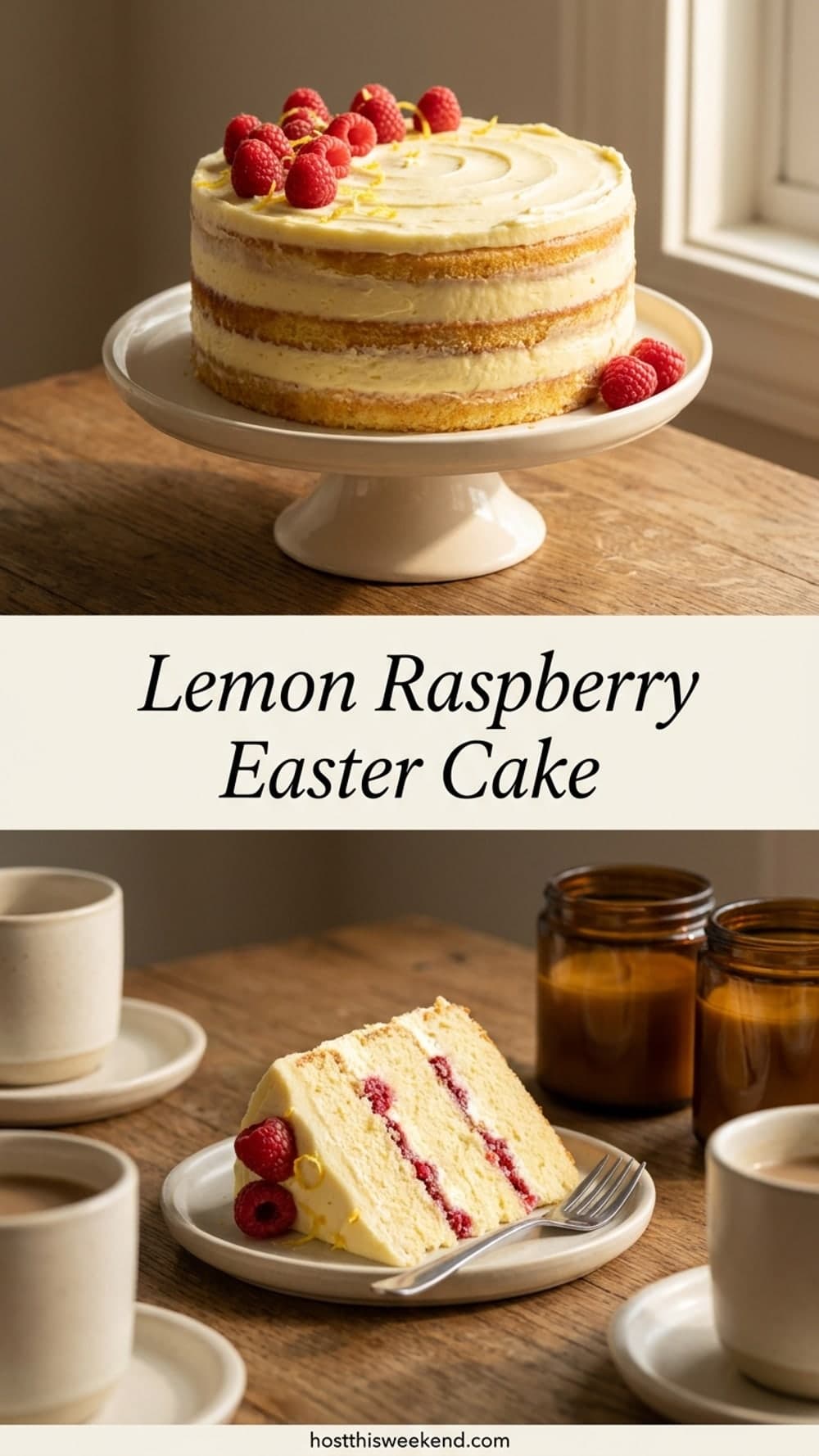 Lemon Raspberry Easter Cake