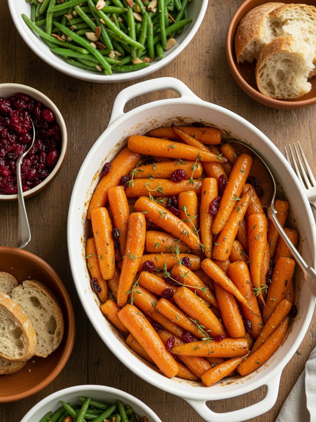 Maple Thyme Roasted Carrots: Heat the oven