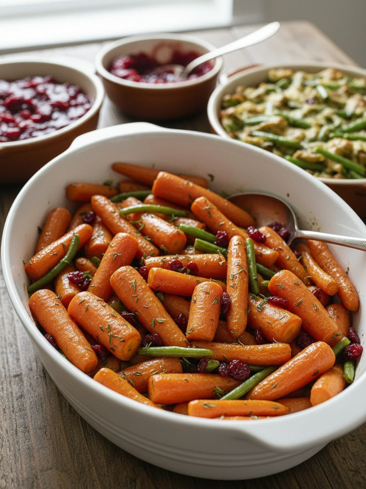 Maple Thyme Roasted Carrots: Cut the carrots
