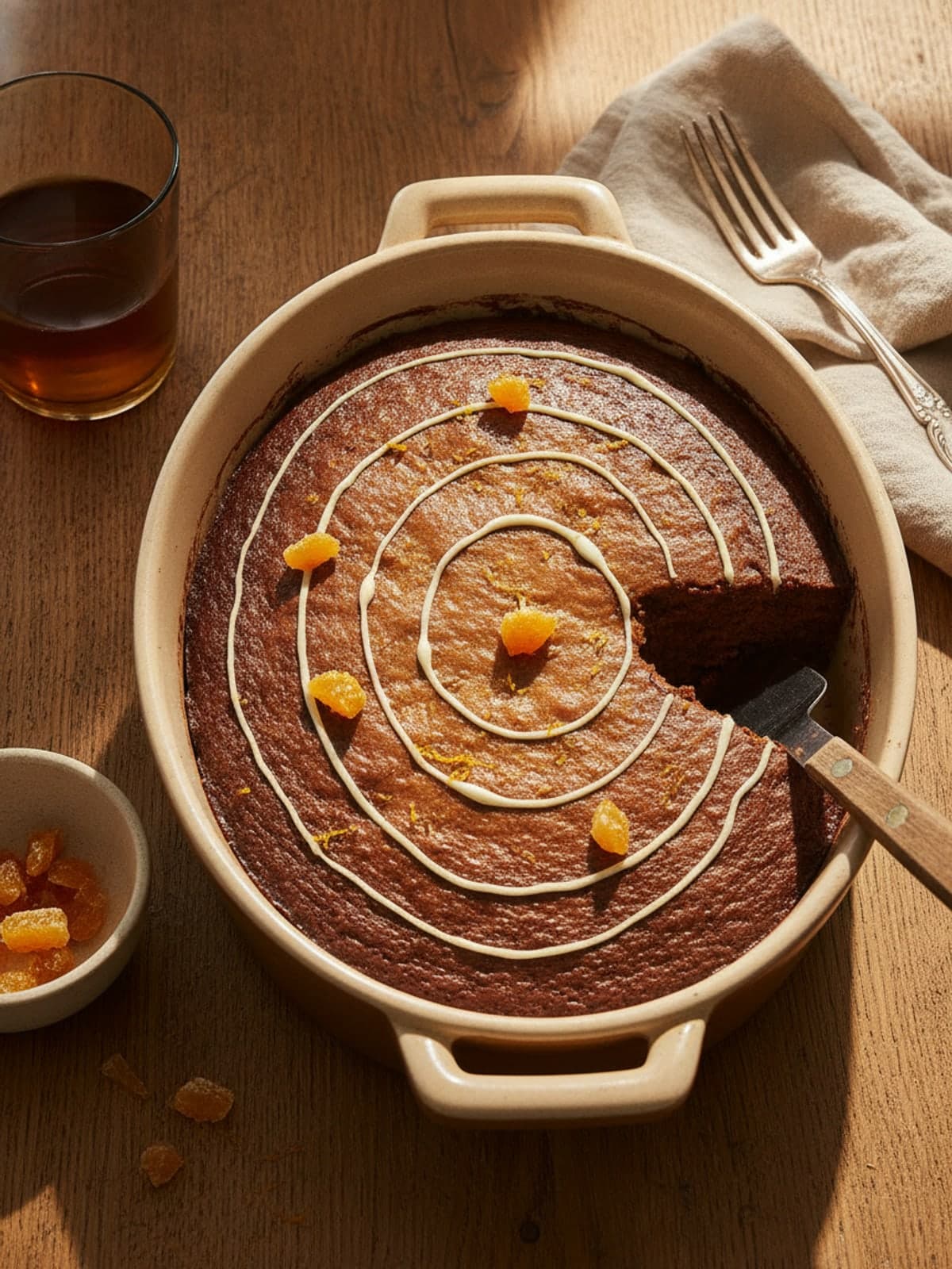 Chocolate Orange Spiderweb Sheet Cake: Bake and cool