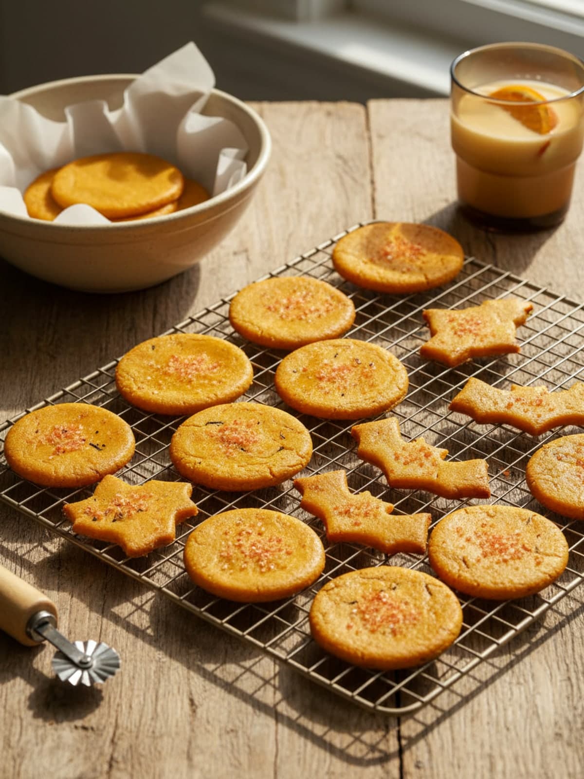 Reliable Vanilla Orange Halloween Cookies: Cut the shapes