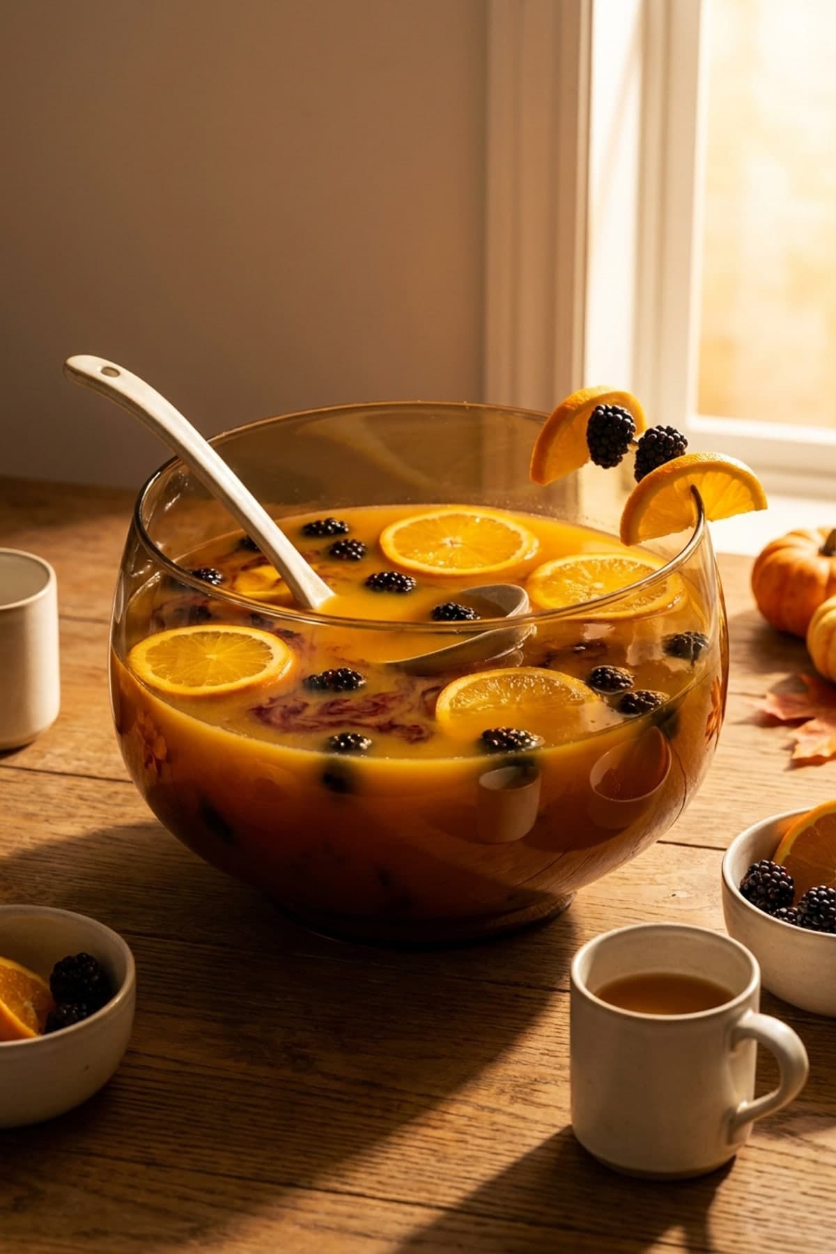 Halloween Punch with Orange Blackberry Swirls