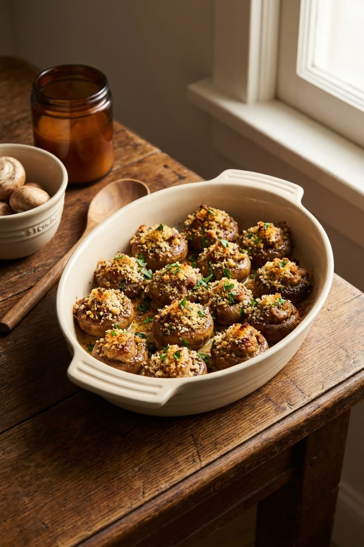 New Year’s Eve Food: Sausage-Stuffed Mushrooms