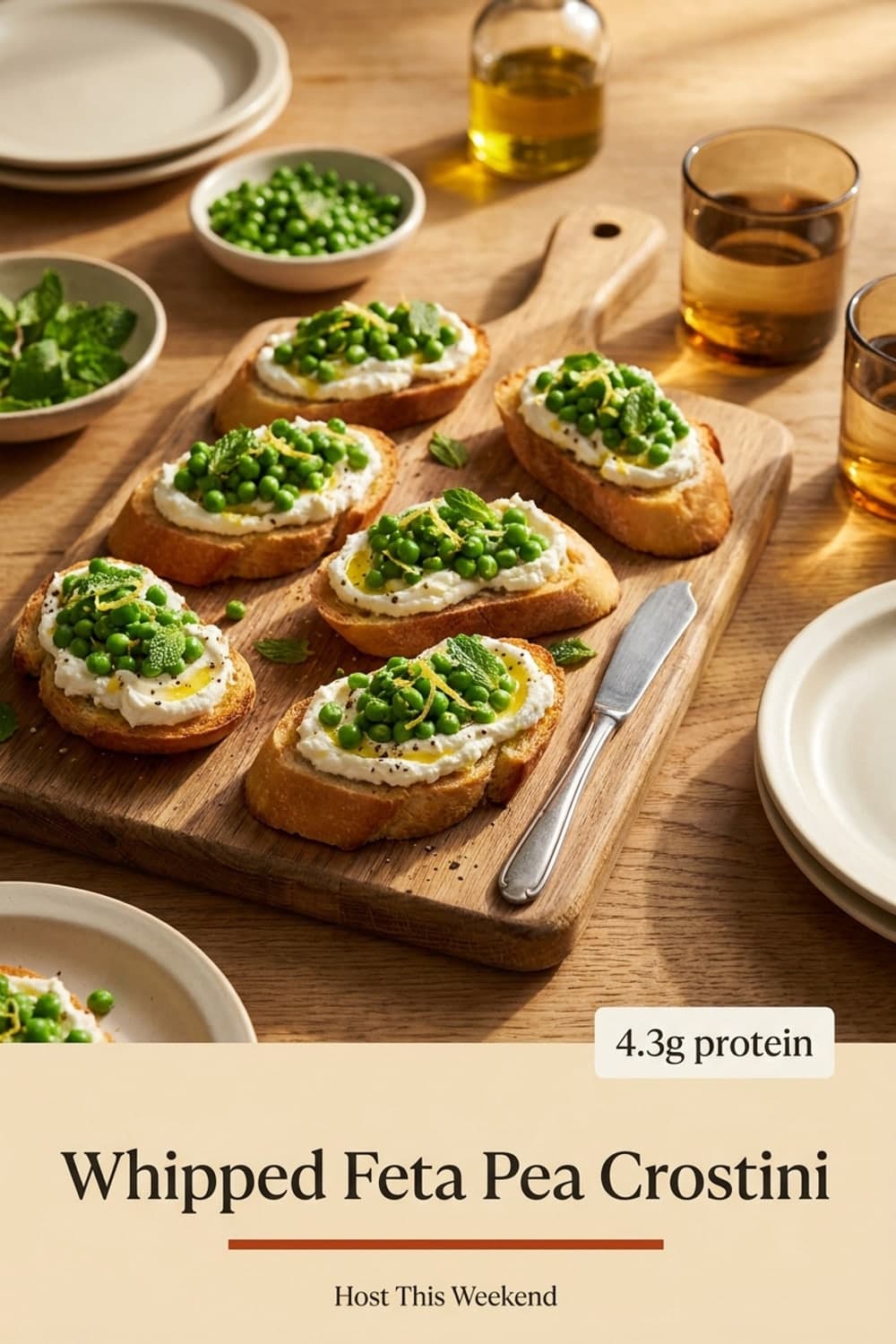 Whipped Feta Pea Crostini