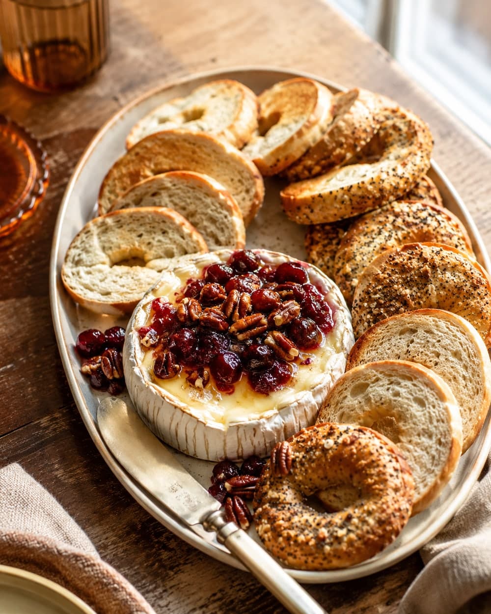 Cranberry Brie Bagel Board