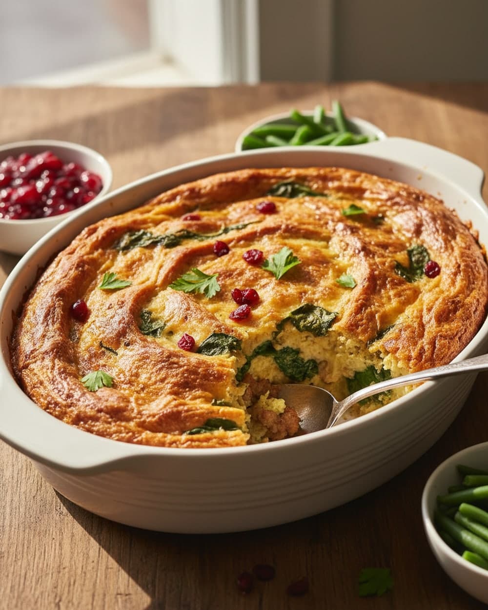 Make-Ahead Sausage Spinach Strata