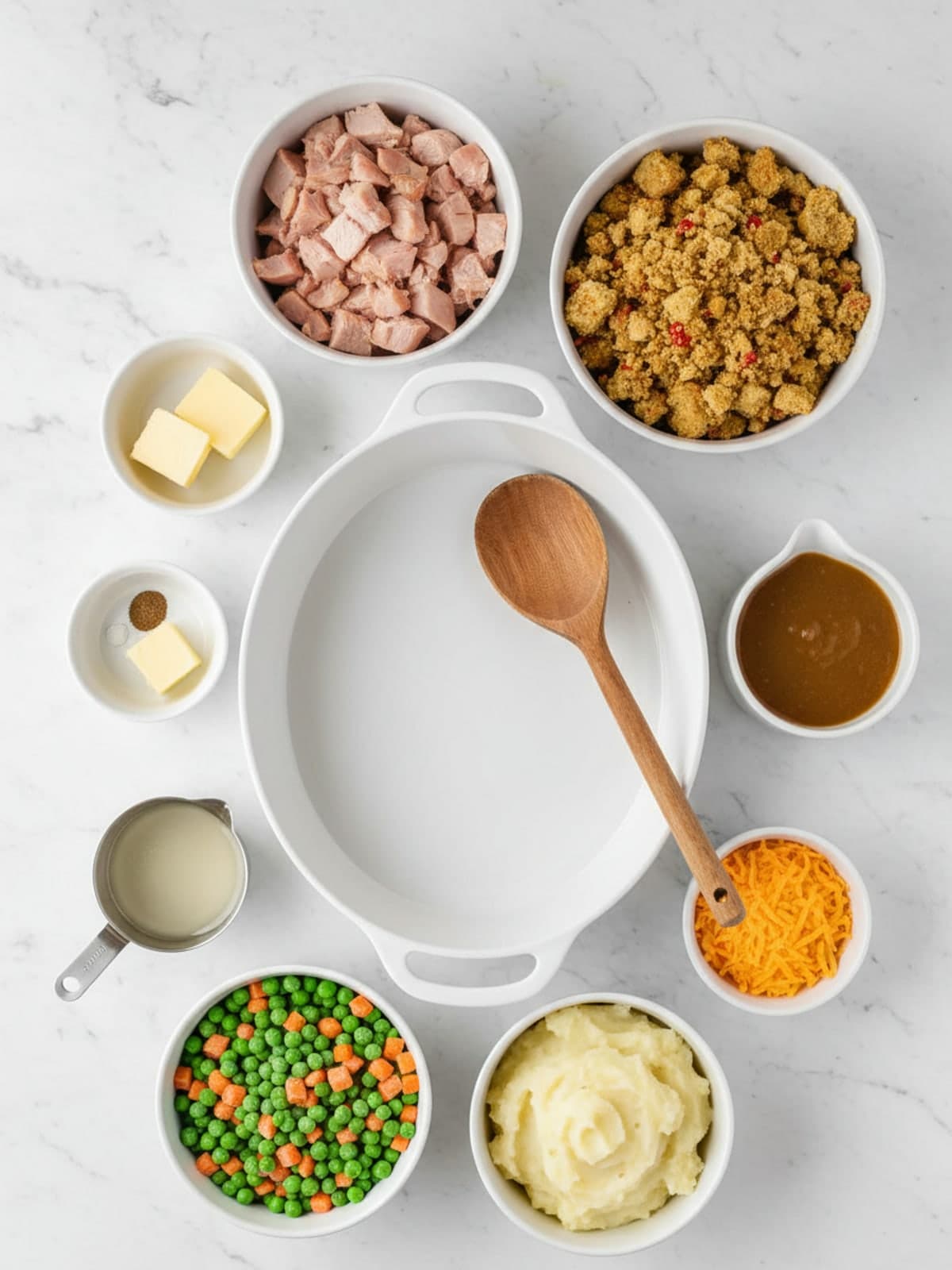Ingredients for Turkey Stuffing Skillet Pie
