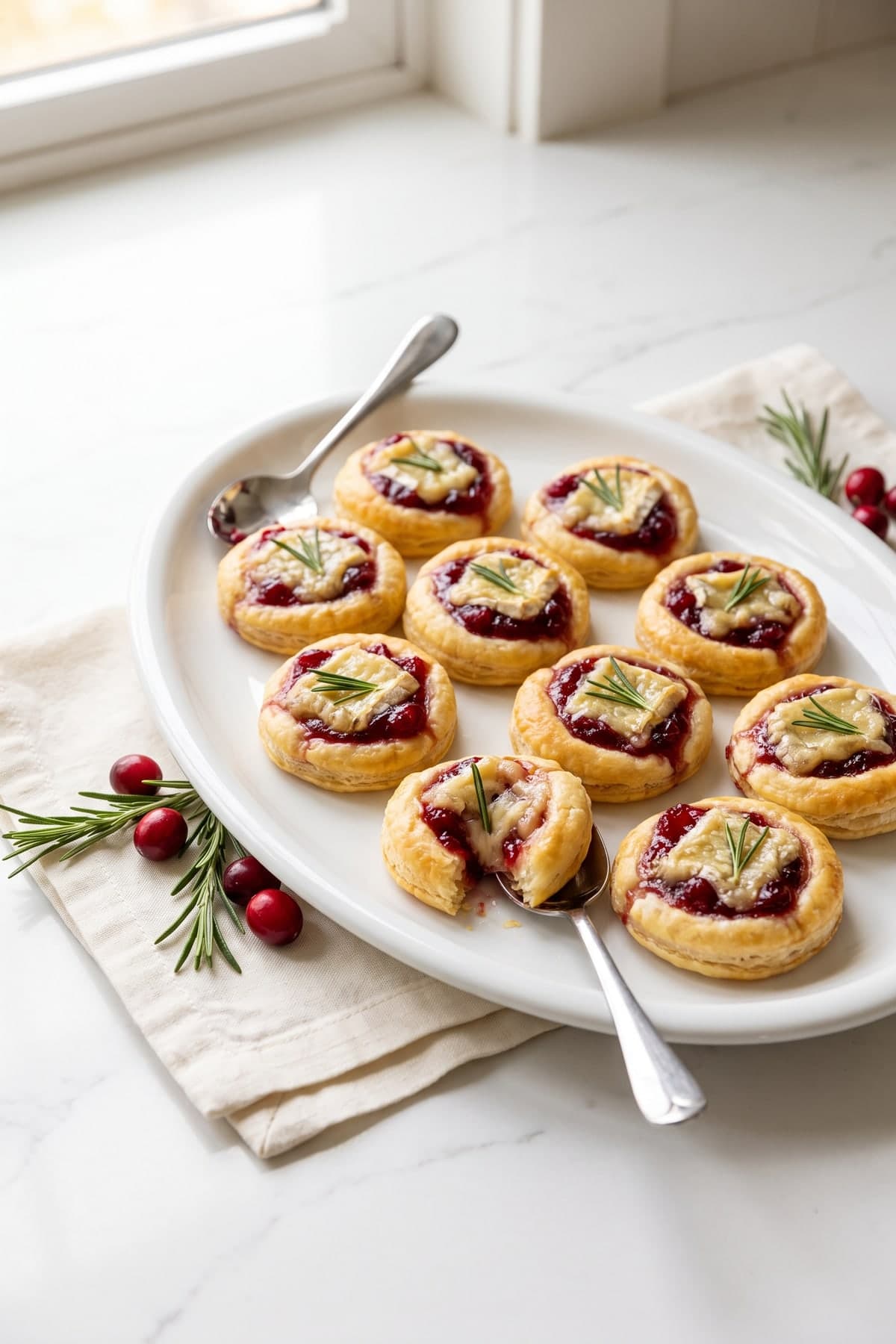 Christmas Party Appetizers: Cranberry Brie Bites