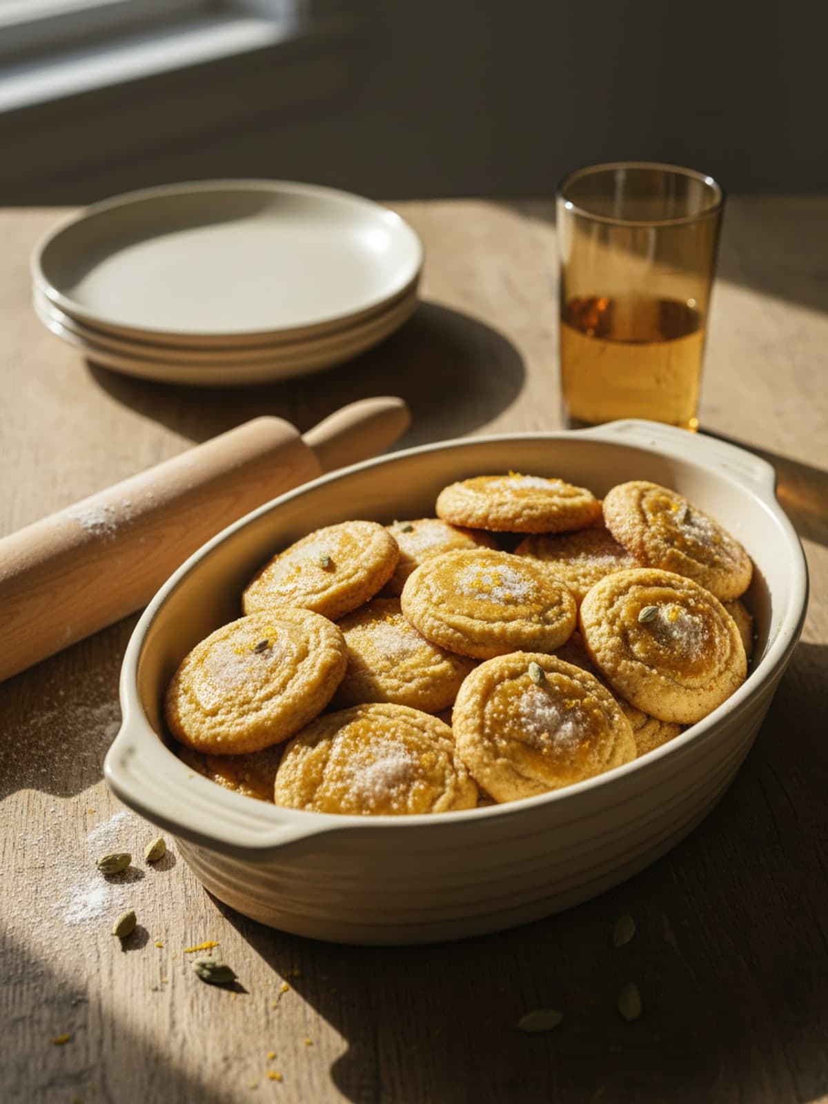 Orange Cardamom Christmas Sugar Cookies: Mix a firm citrus dough