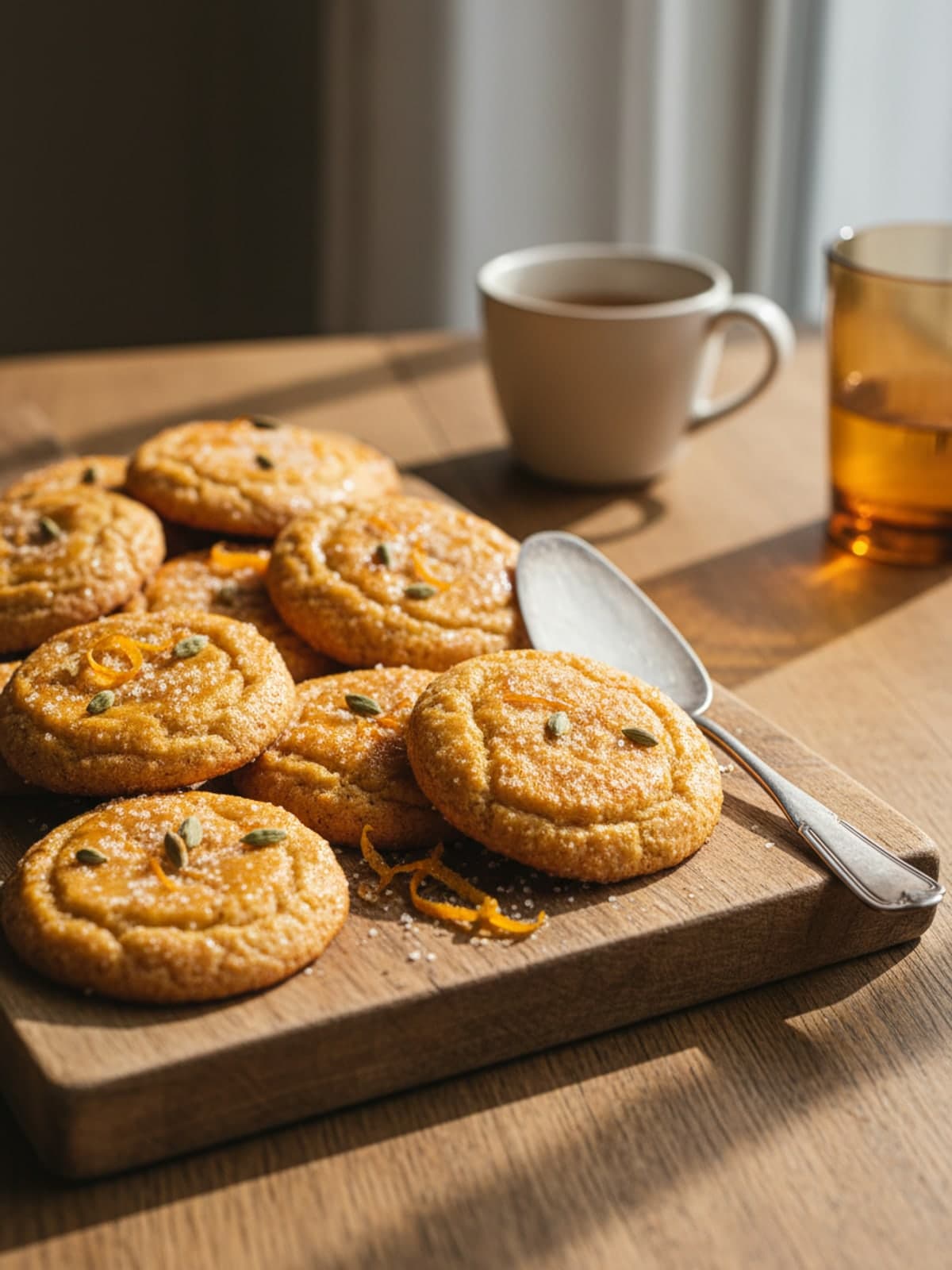 Orange Cardamom Christmas Sugar Cookies: Roll before chilling