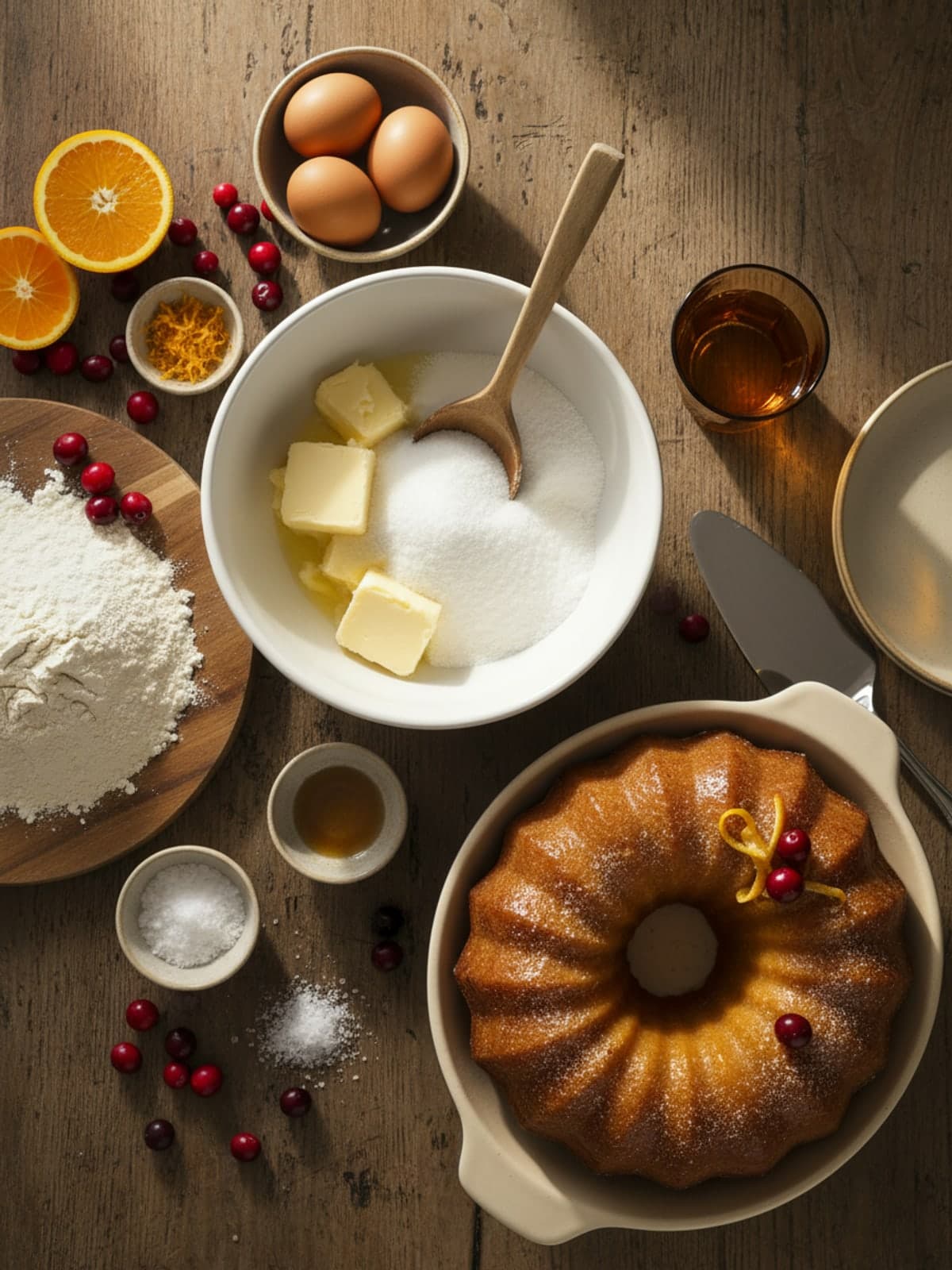 Ingredients for Cranberry Orange Bundt Cake