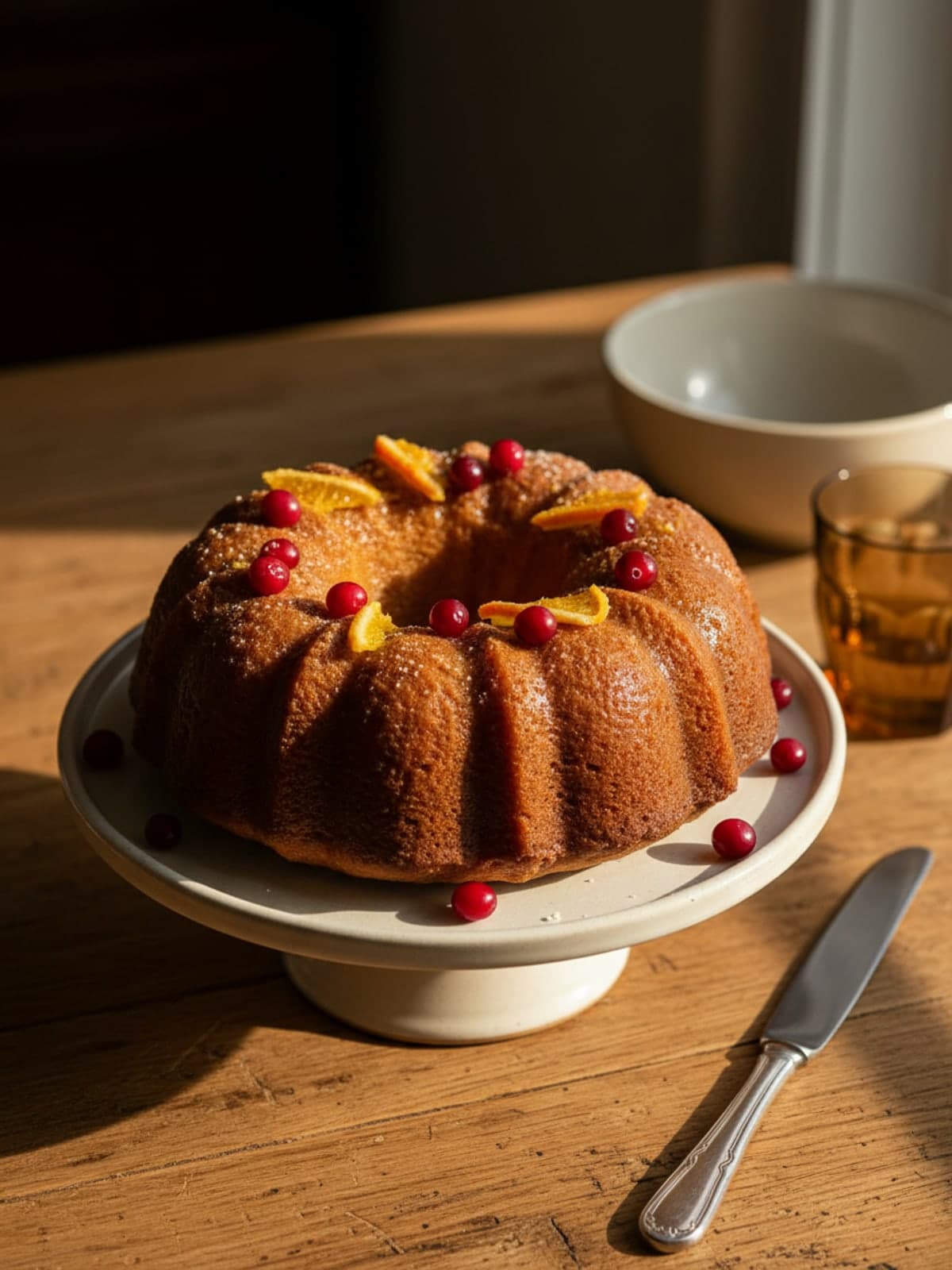 Cranberry Orange Bundt Cake: Prepare the pan