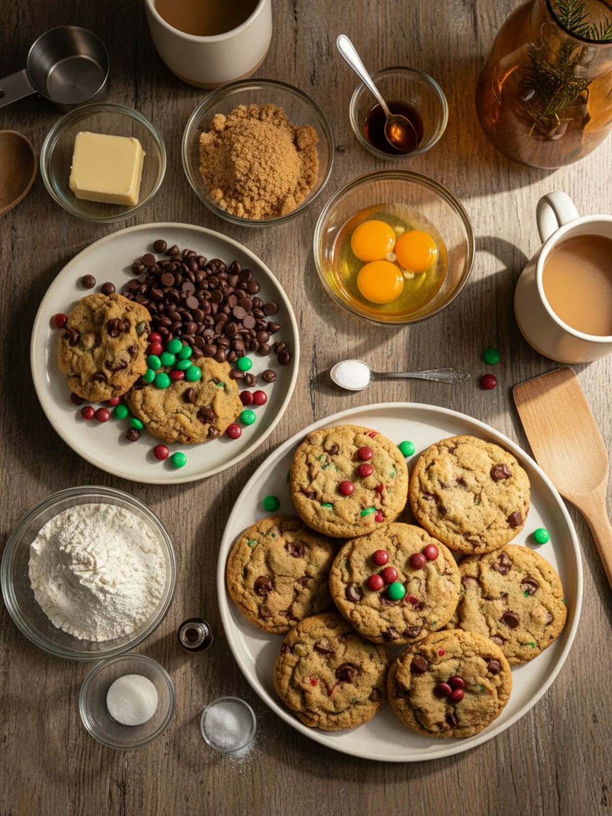 Ingredients for Christmas Chocolate Chip Cookies