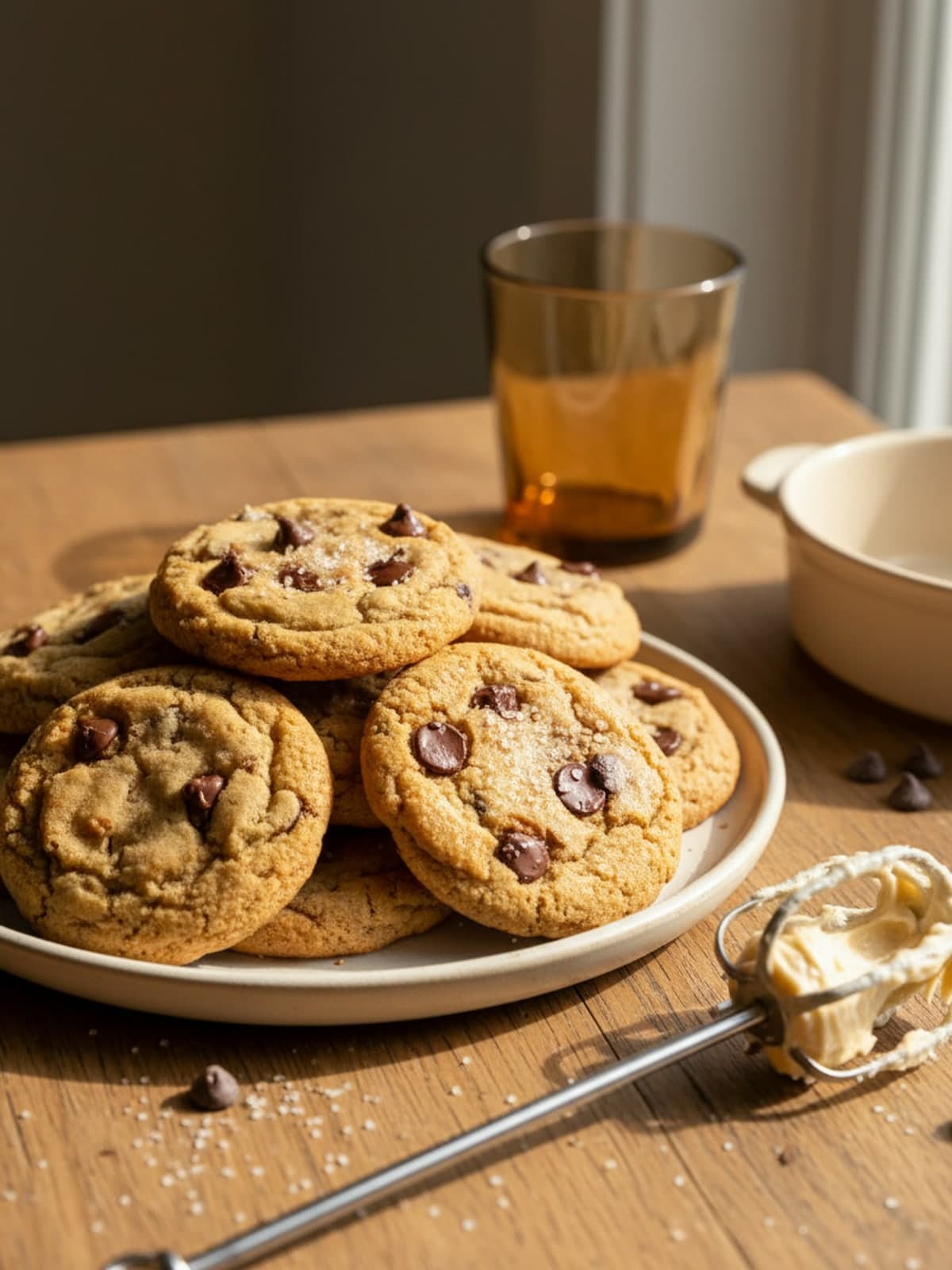 Christmas Chocolate Chip Cookies: Cream butter and sugars