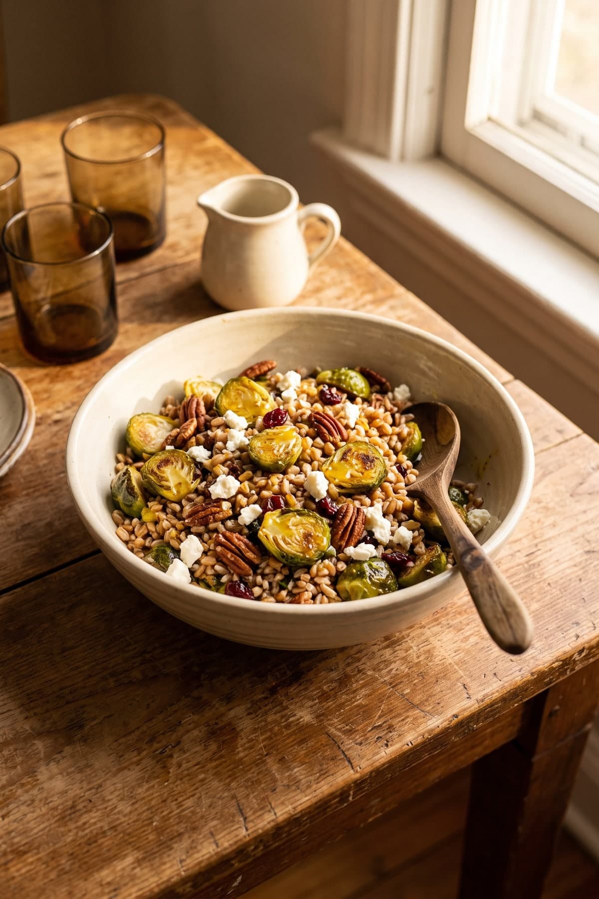 Healthy Thanksgiving Recipes: Brussels Sprout Farro Salad