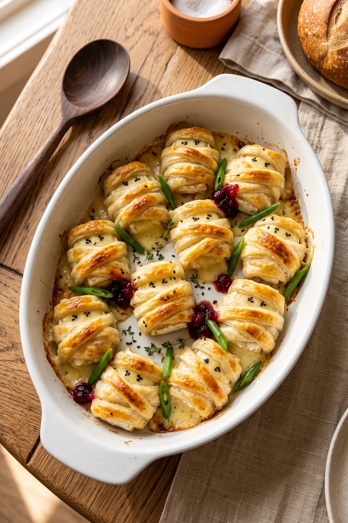 Halloween Party Appetizers: Mummy Brie Bites