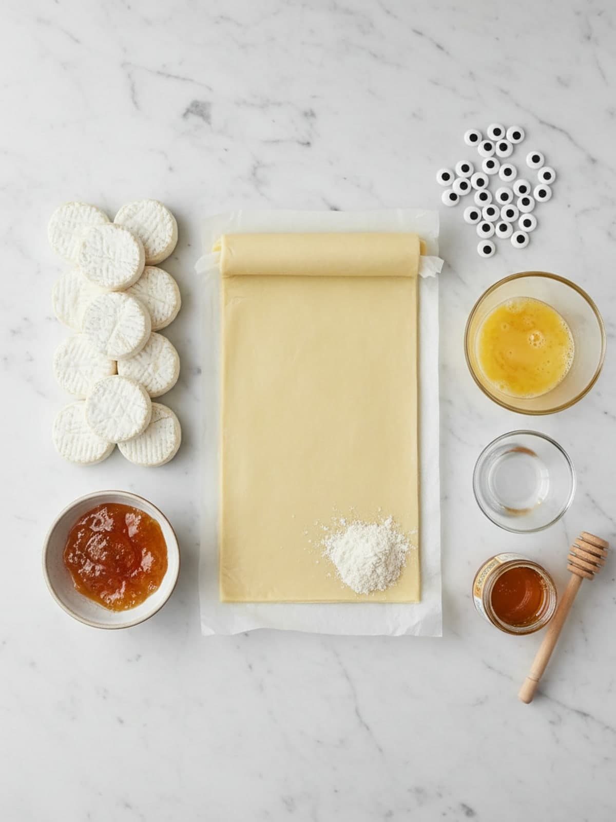 Ingredients for Mummy Brie Bites
