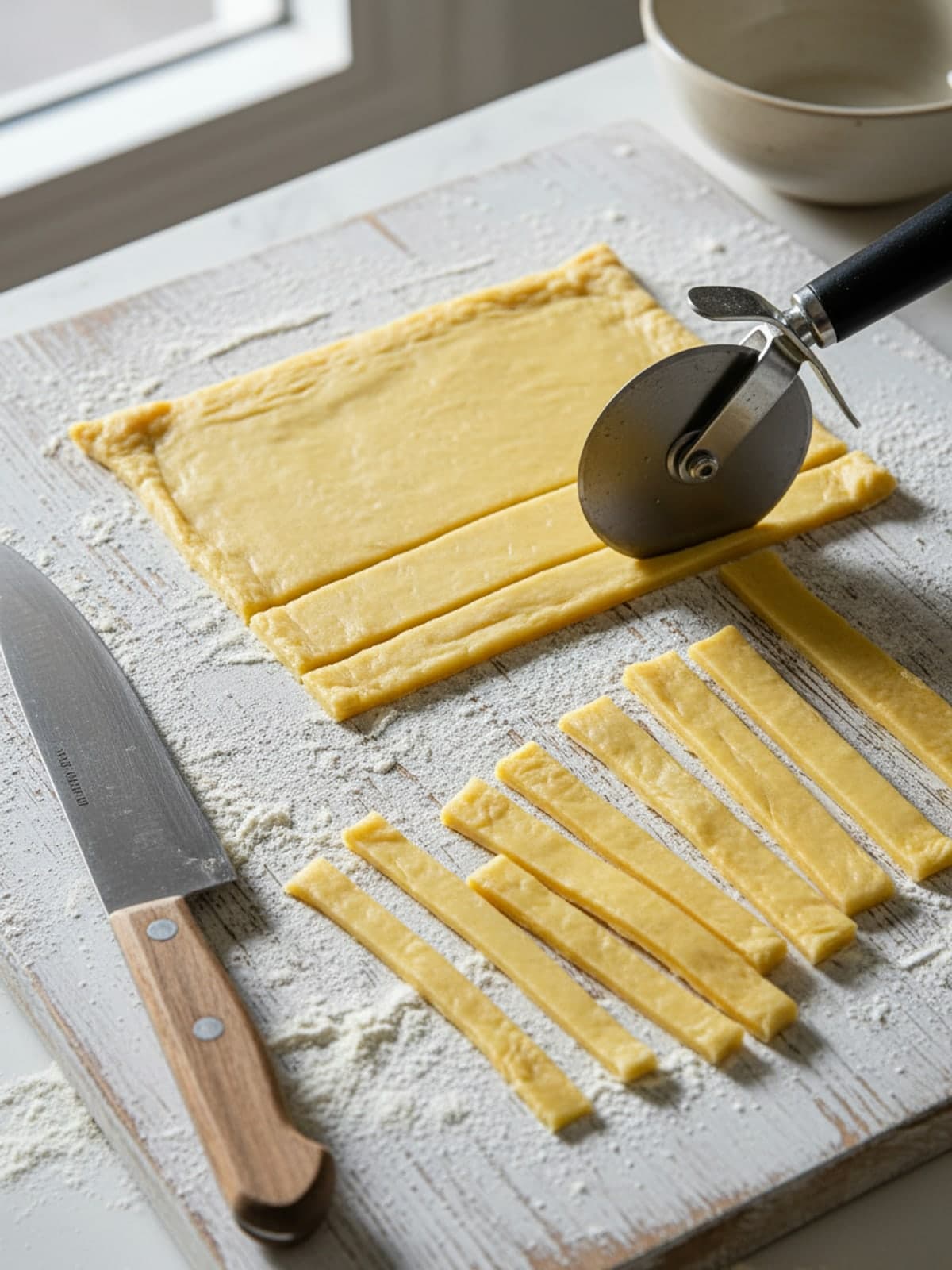 Mummy Brie Bites: Cut pastry strips