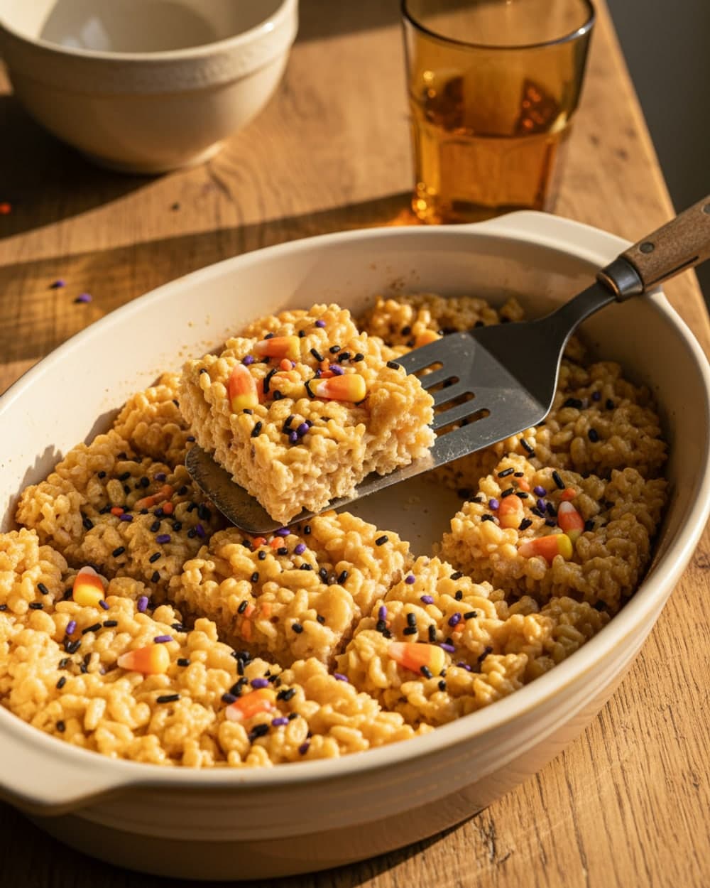 Halloween Rice Cereal Treat Squares