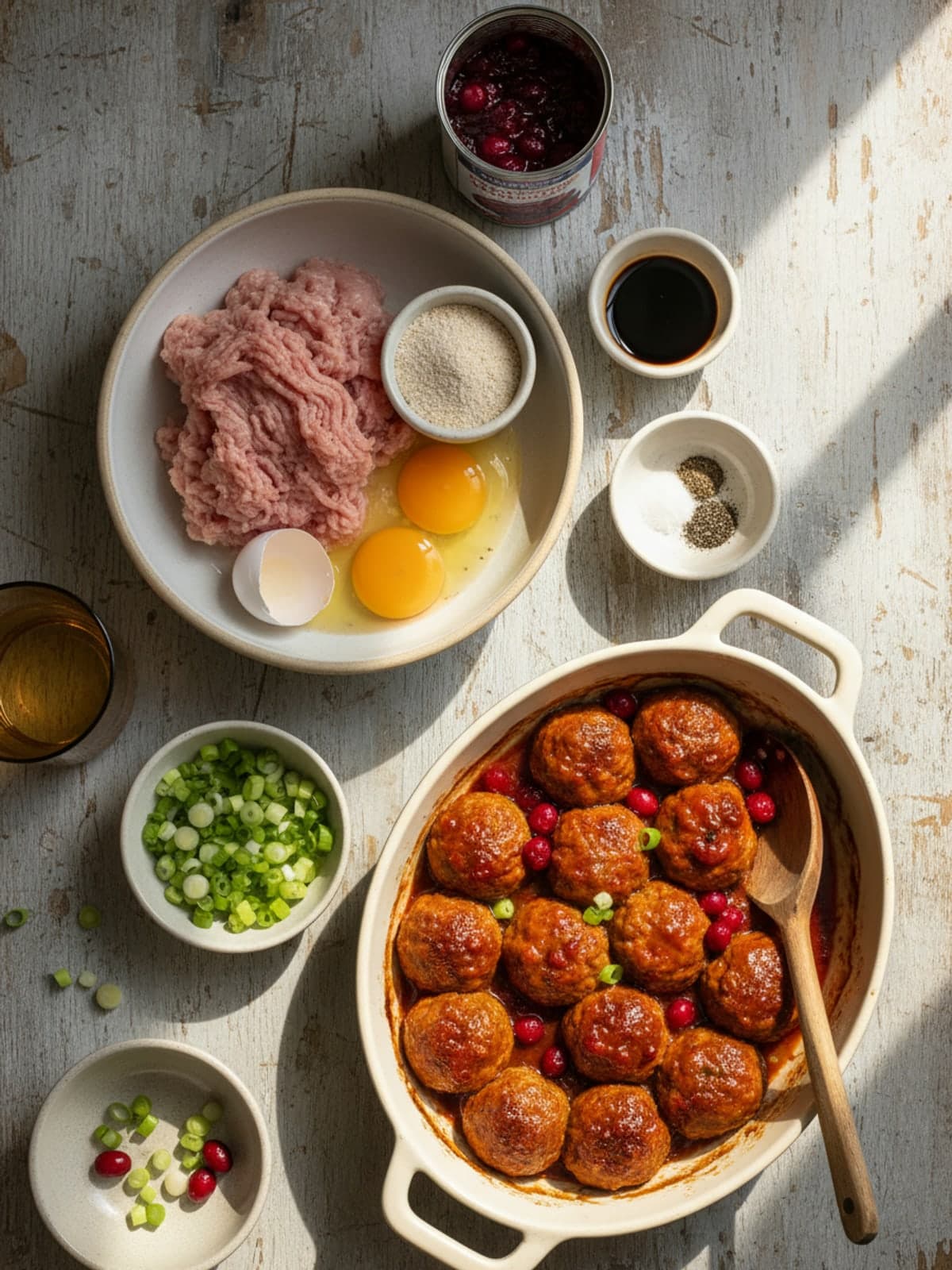 Ingredients for Cranberry Chili Chicken Meatballs