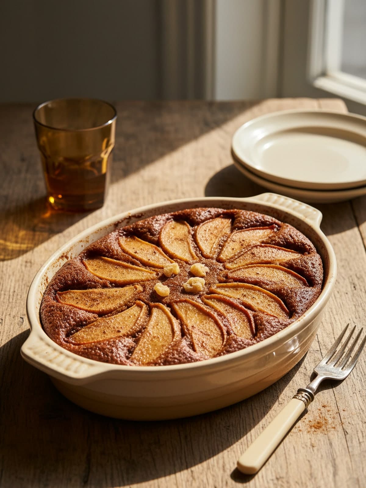 Gingerbread Pear Upside-Down Cake: Mix the dark spice batter
