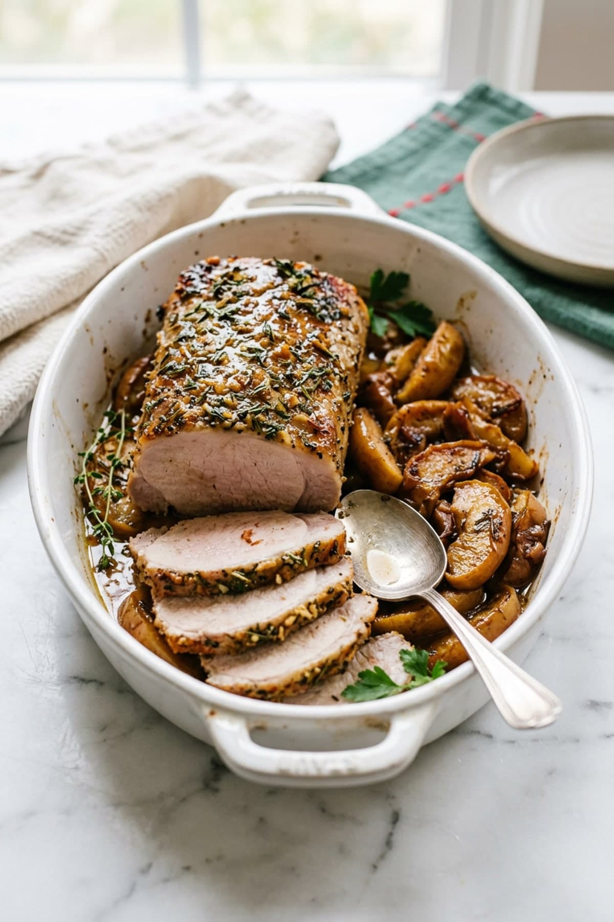 Christmas Dinner Recipes: Herb Pork Loin with Apples