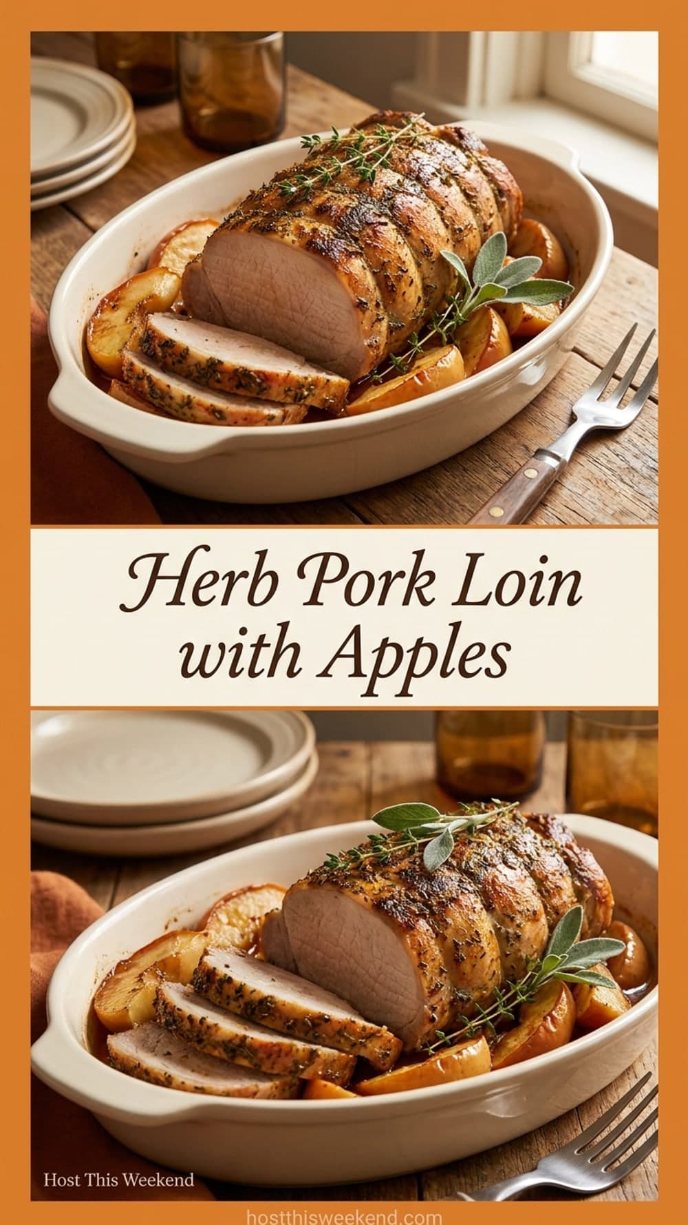 Herb Pork Loin with Apples