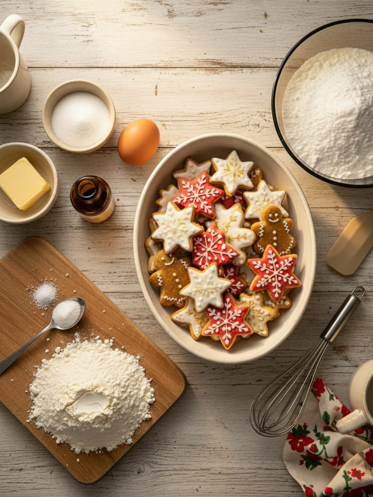 Ingredients for Royal Icing Christmas Cookies