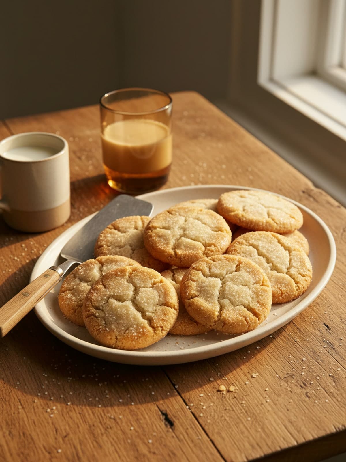 Vanilla Sparkle Christmas Sugar Cookies: Bake to the matte-center cue