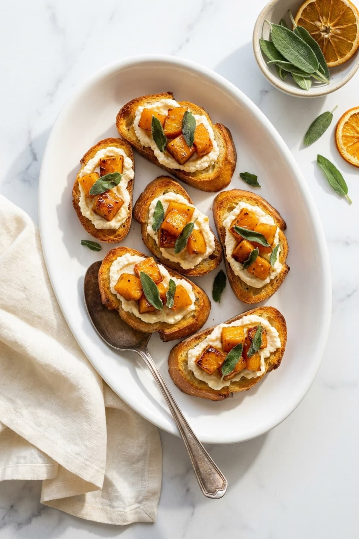 Thanksgiving Appetizer Recipes: Squash Ricotta Crostini