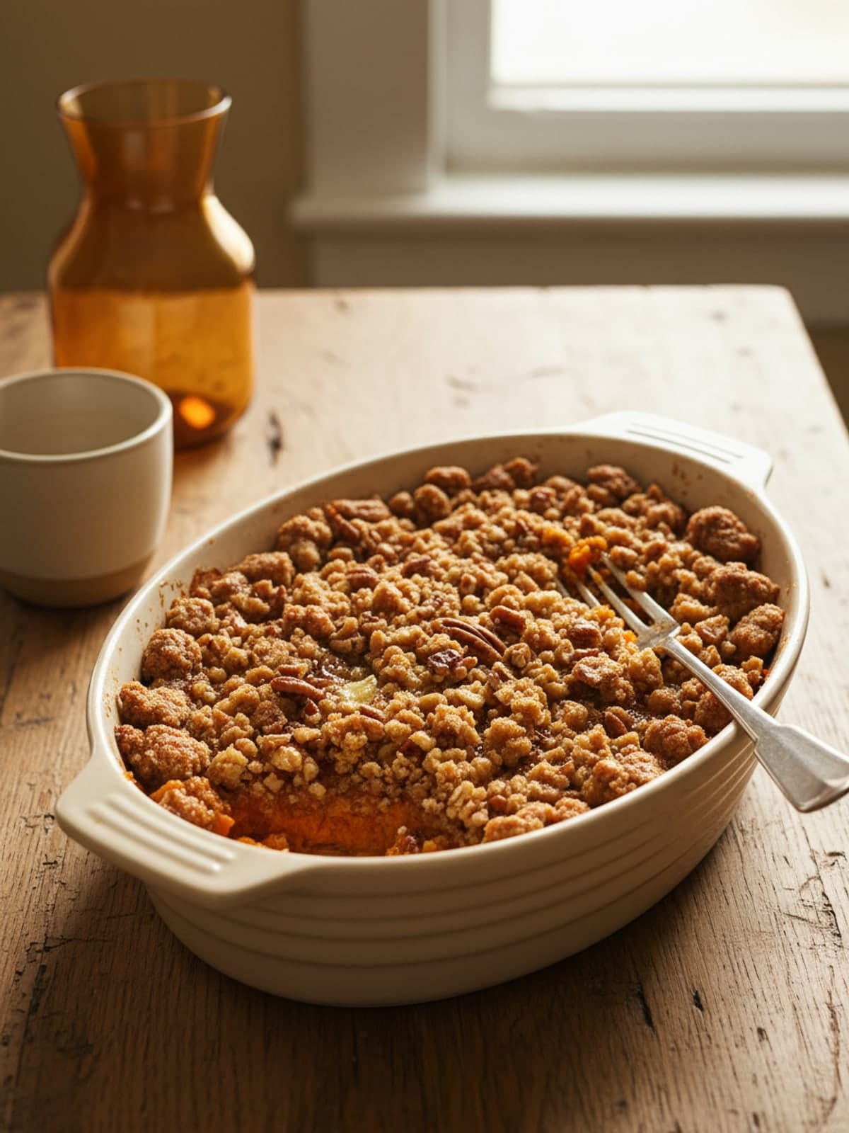 Pecan Streusel Sweet Potato Bake: Build topping